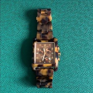 Michael kors square face tortoise watch